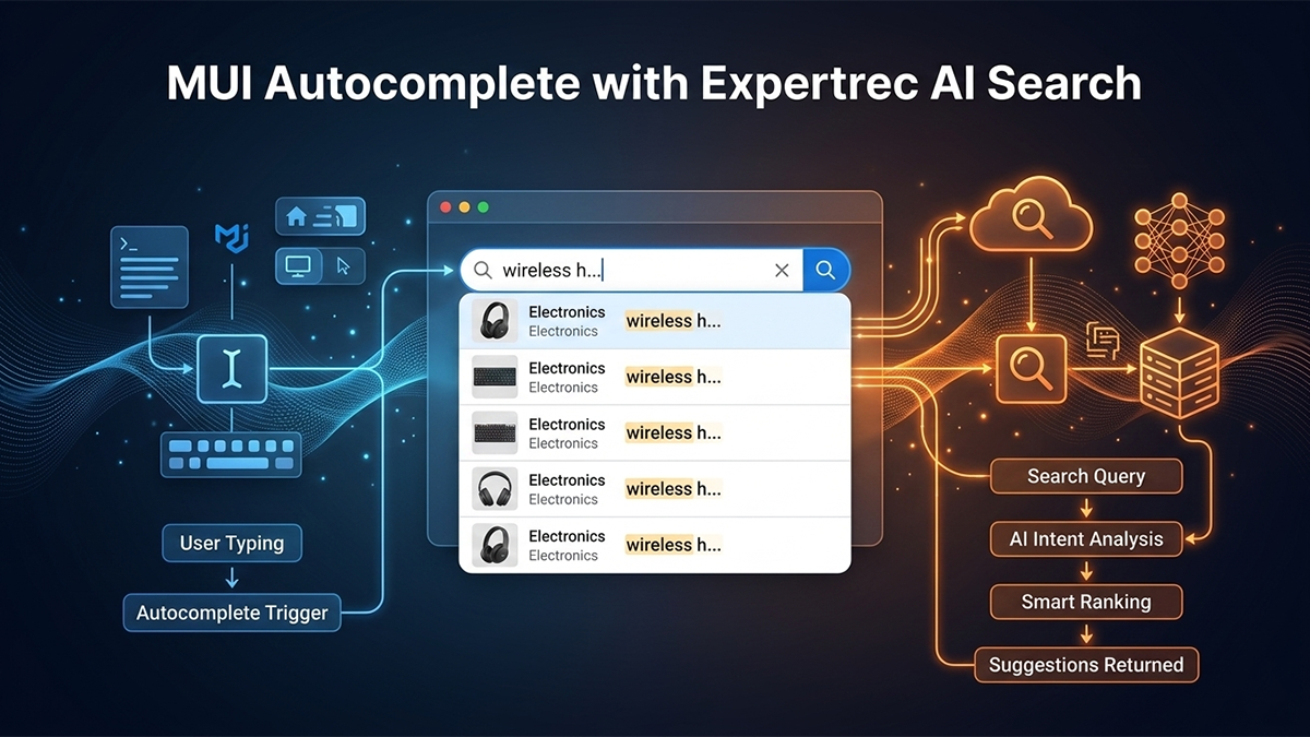 MUI Autocomplete with expertrec ai search